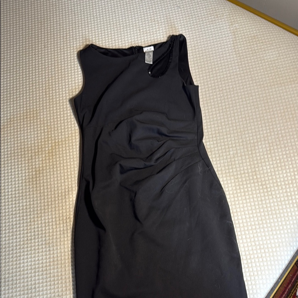 Cache Black Ruched One Shoulder Sheath Dress